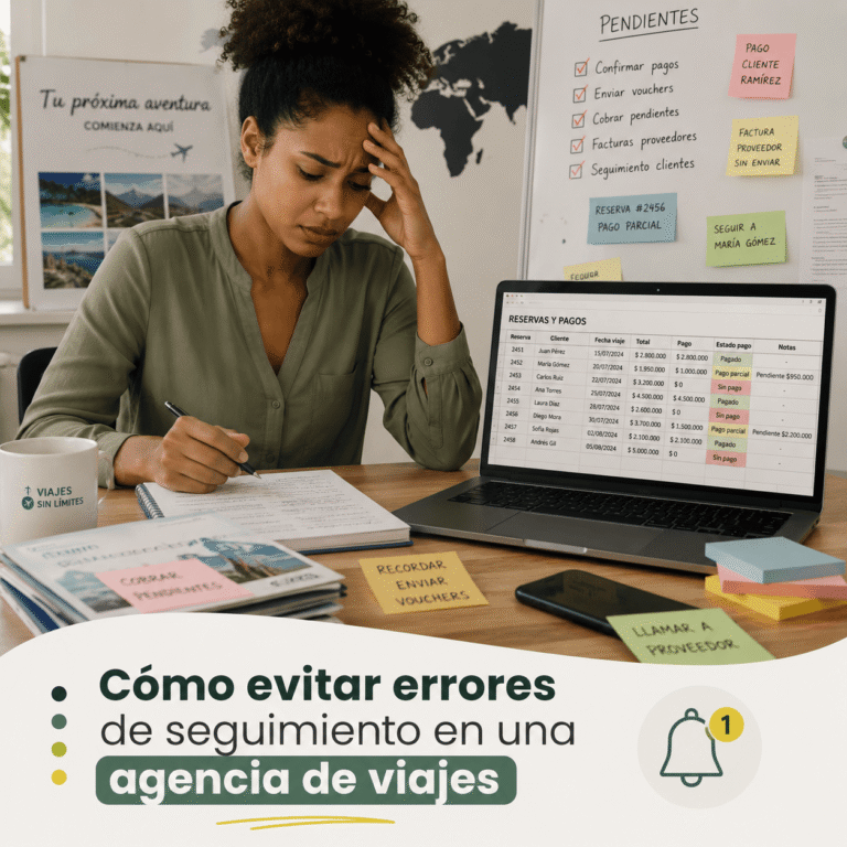 Evitar errores de seguimiento y pagos en una agencia de viajes